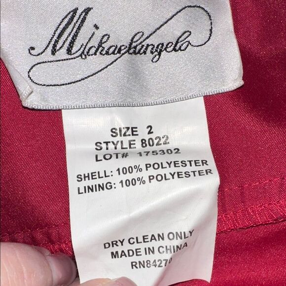 Michaelangelo Scarlet lined gown with scarf size 2 - Picture 9 of 9